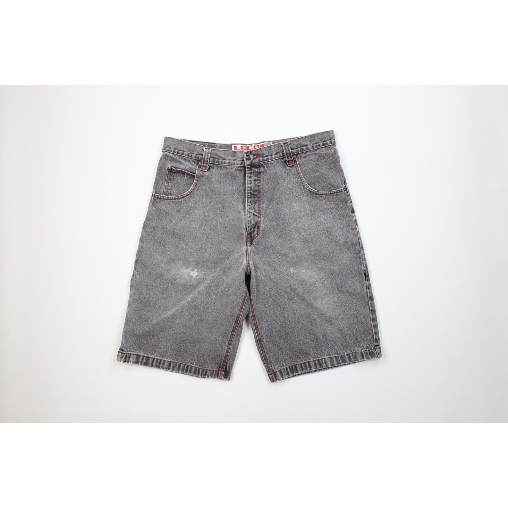 Vtg 90s Streetwear Mens 40 Distressed Baggy Big Pocket Denim Jean Shorts Jorts